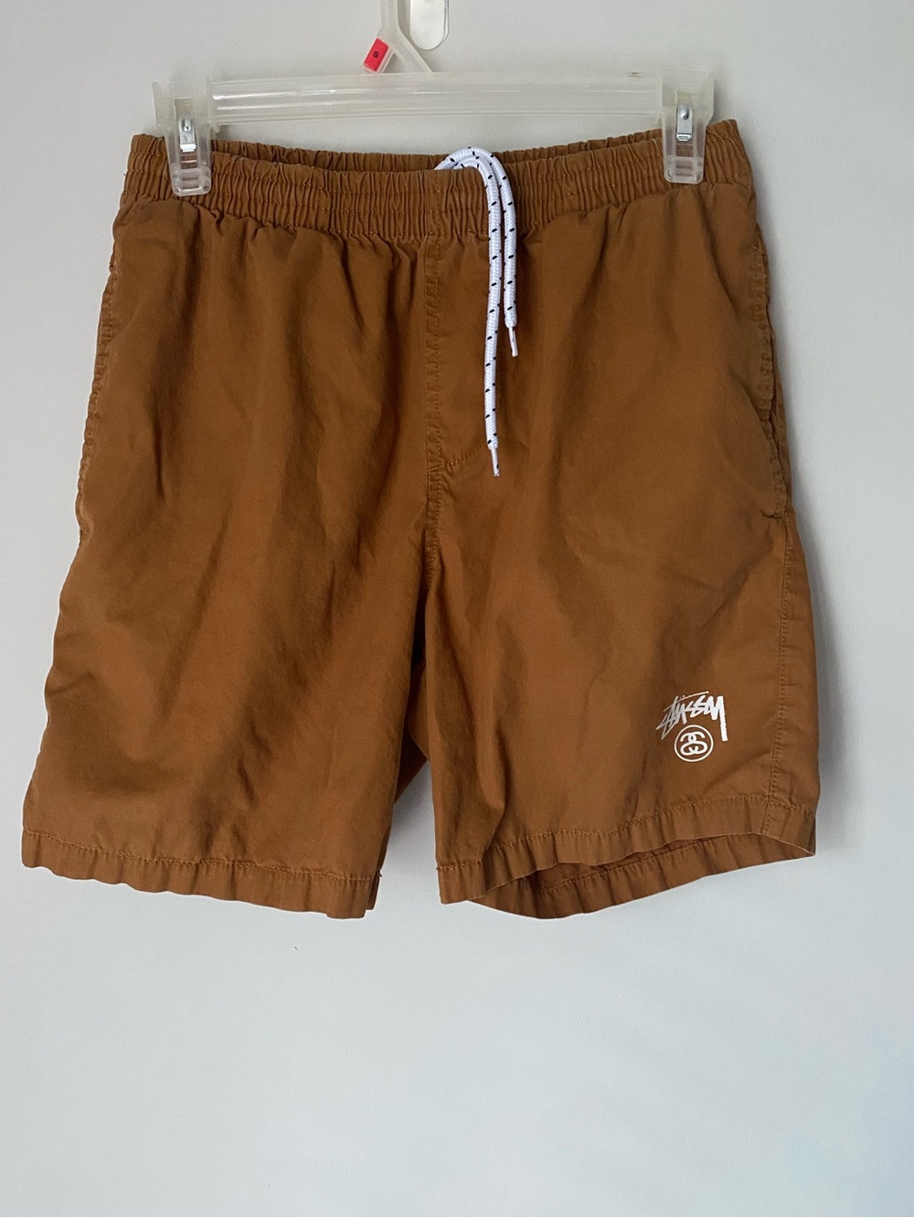 Stussy Rust Brown Drawstring Logo Shorts